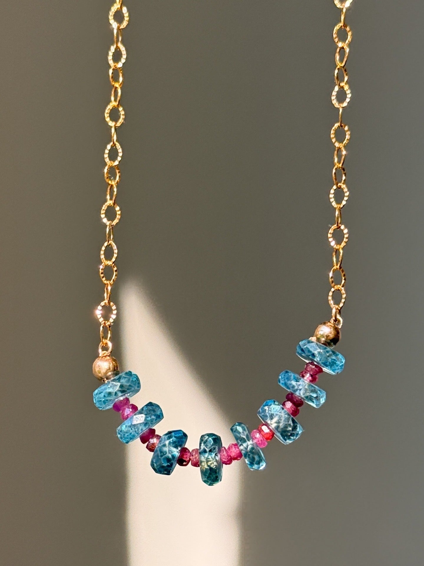 Blue Topaz Bar Necklace