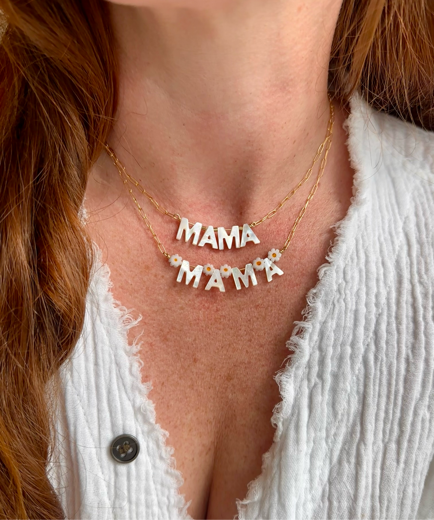 Mama Mother of Pearl Necklace