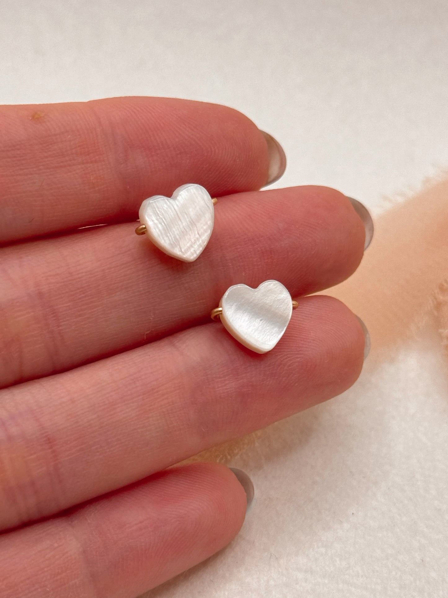 Pearl Heart Studs