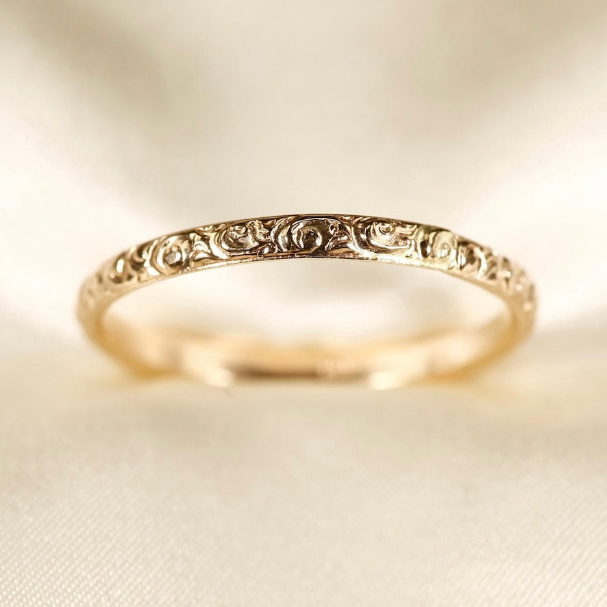 14k Solid Gold Textured Ring