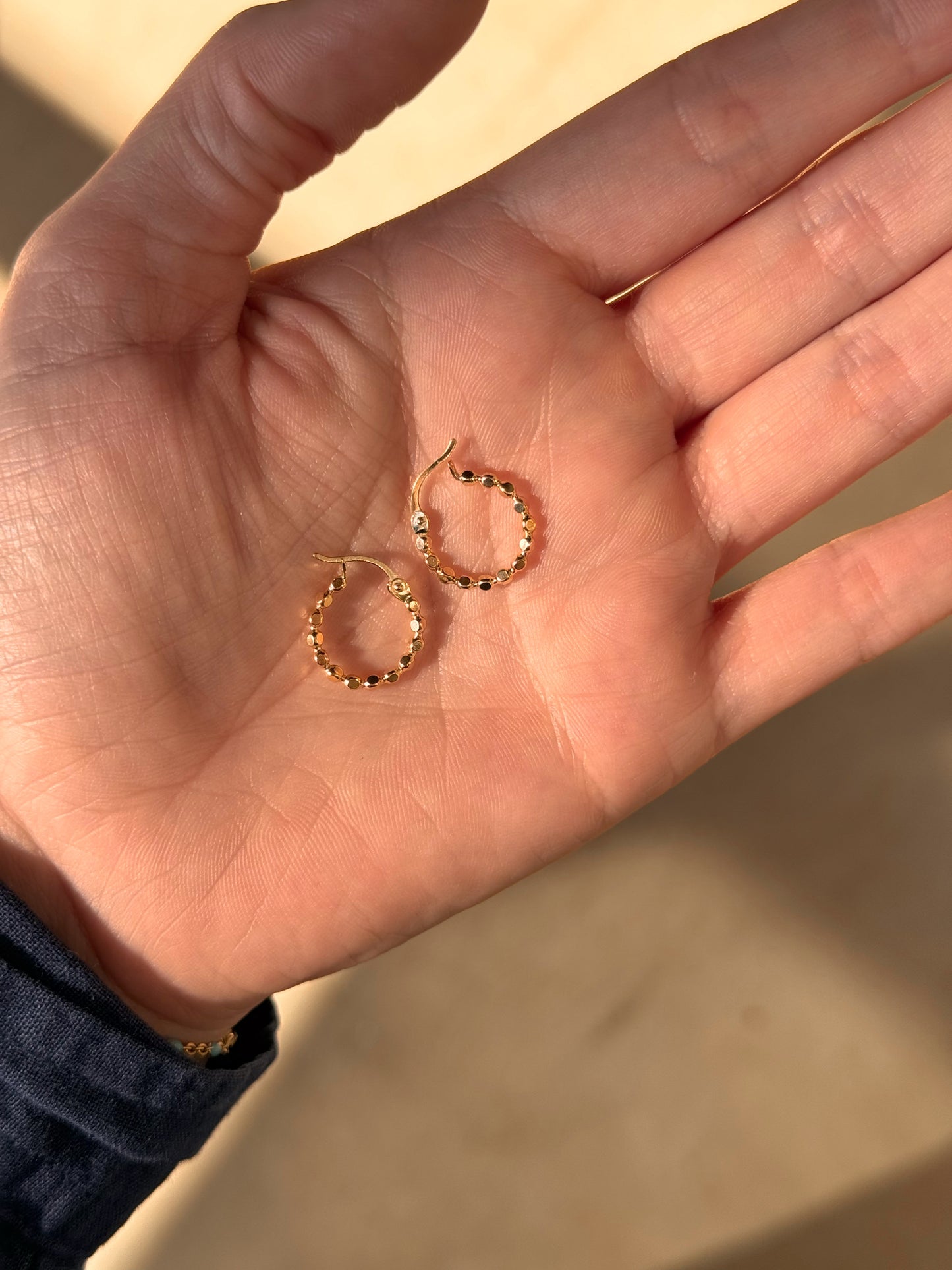 Flat Beaded Hoops