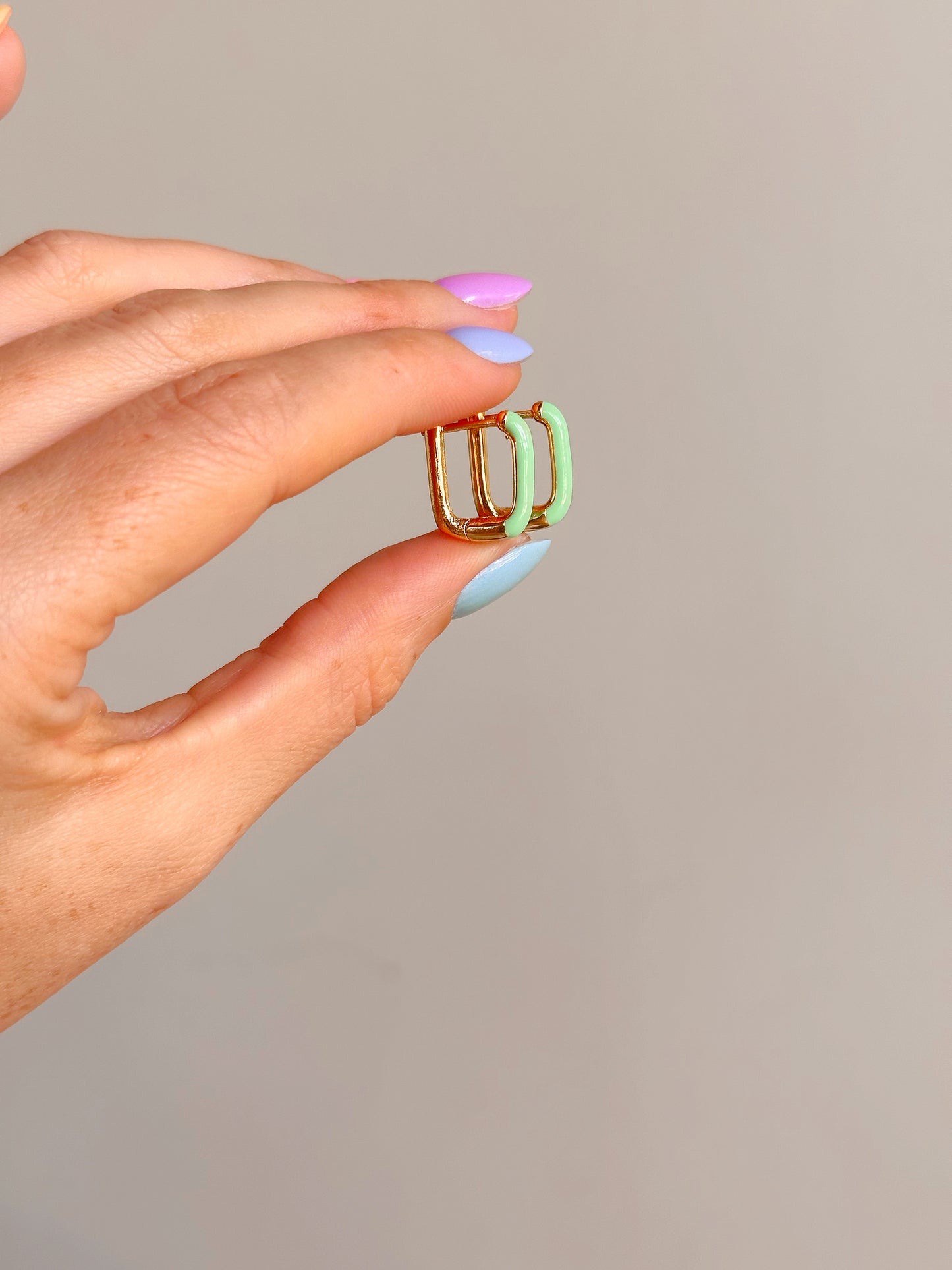 Rectangle Enamel Hoops