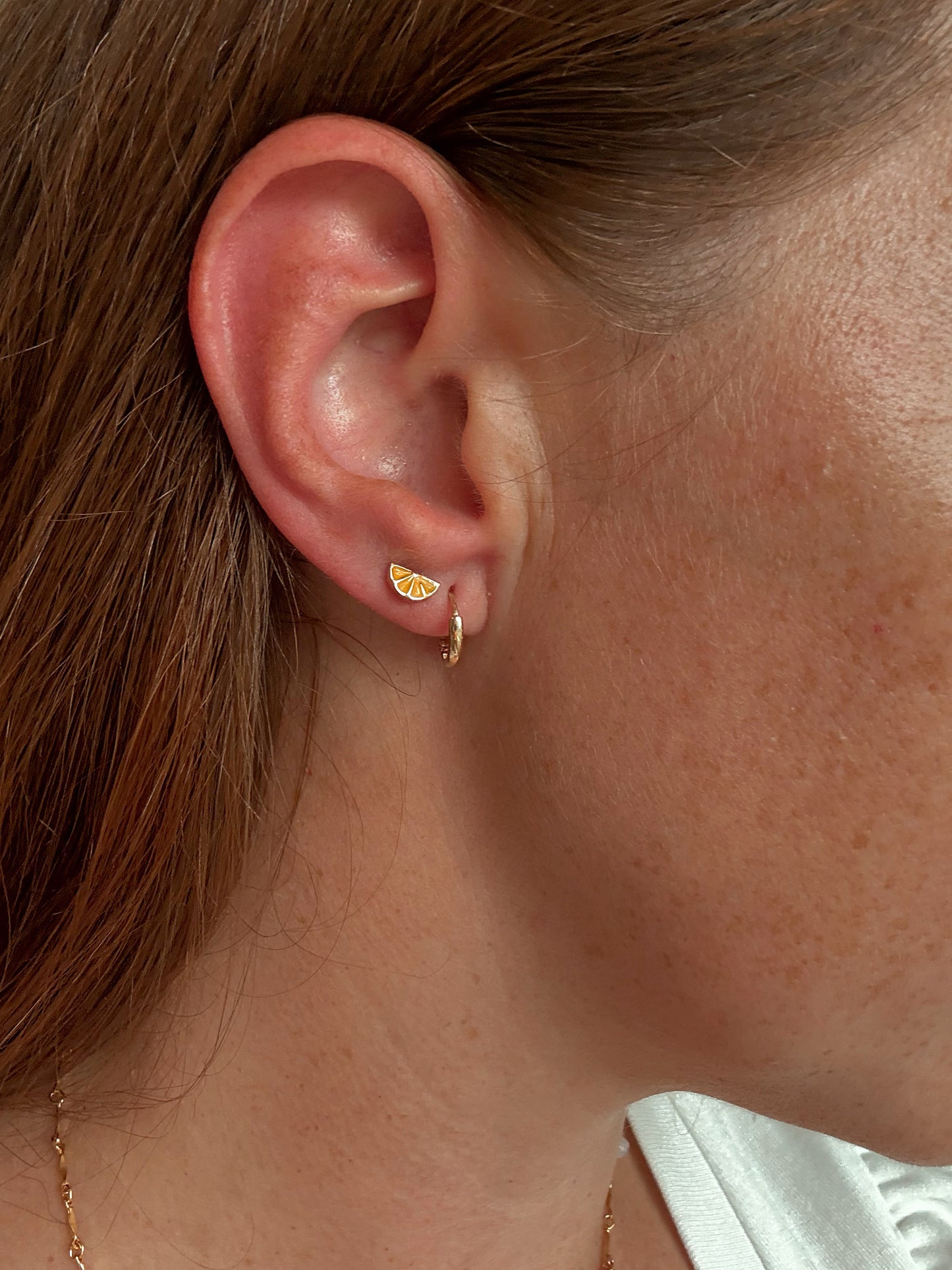 14k Solid Gold Fruit Studs