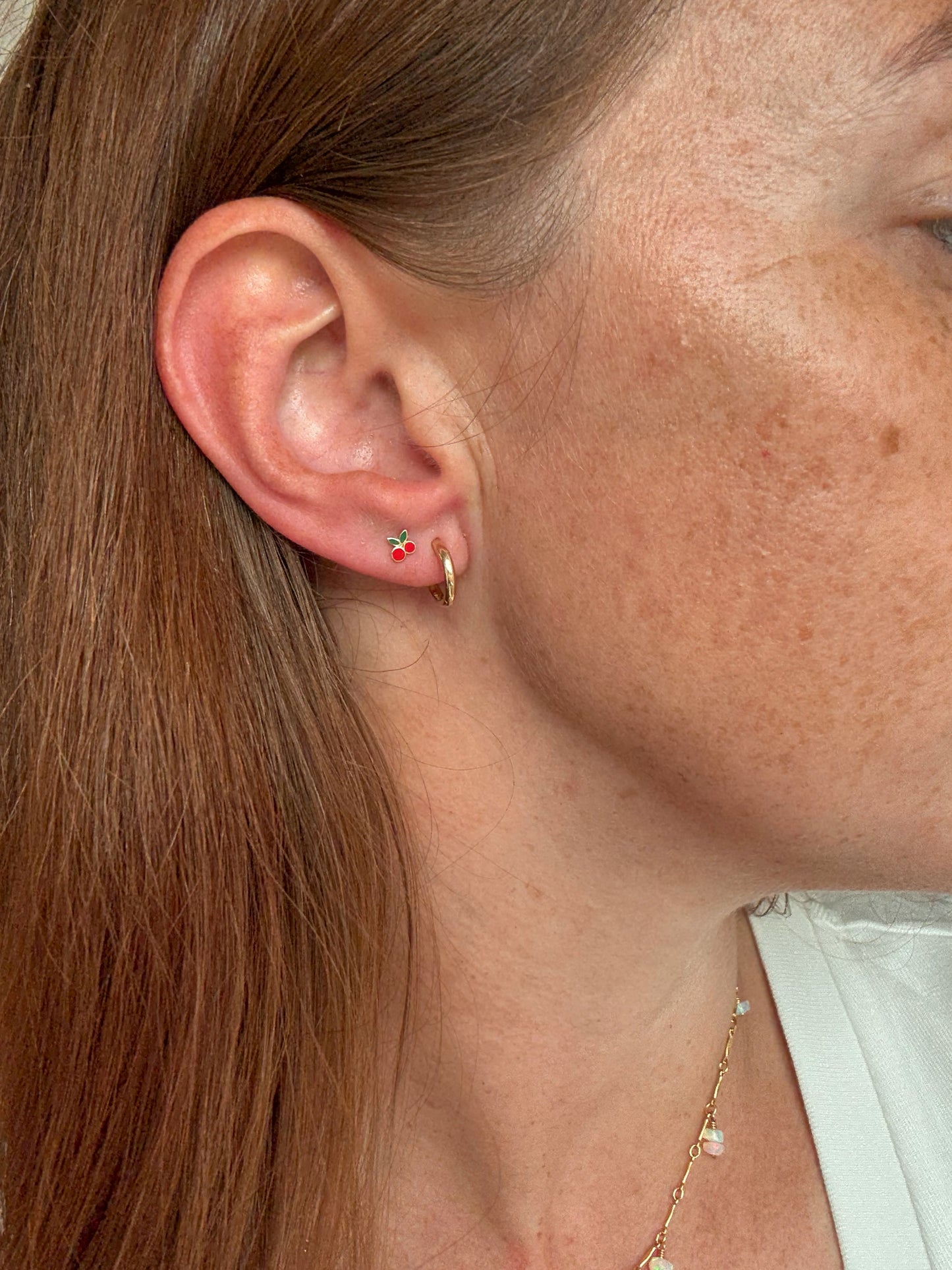 14k Solid Gold Fruit Studs