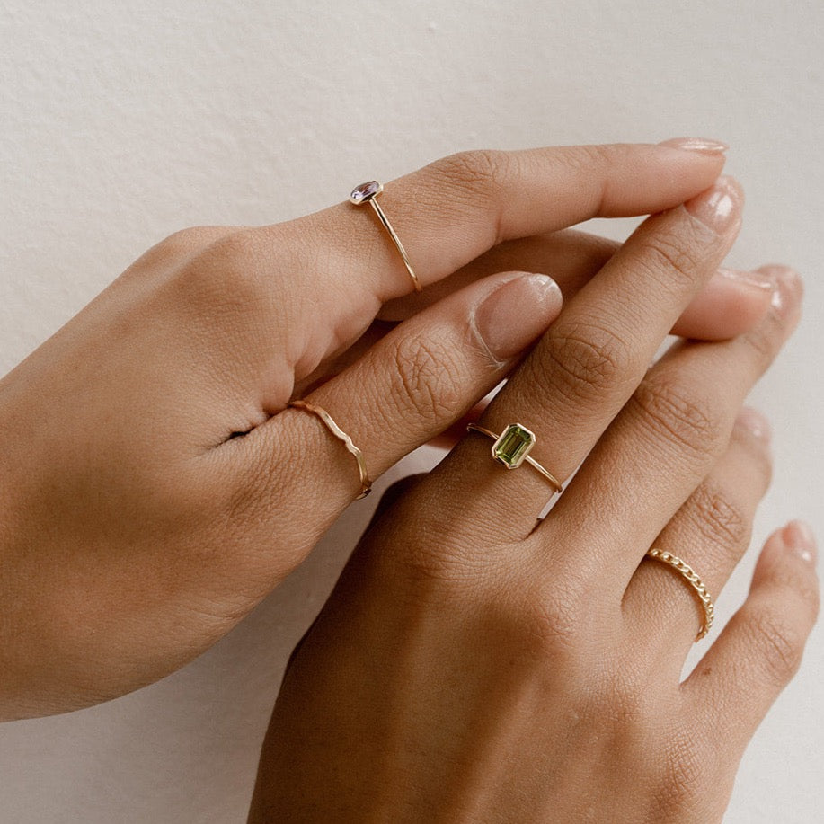 14k Solid Gold Wavelet Ring