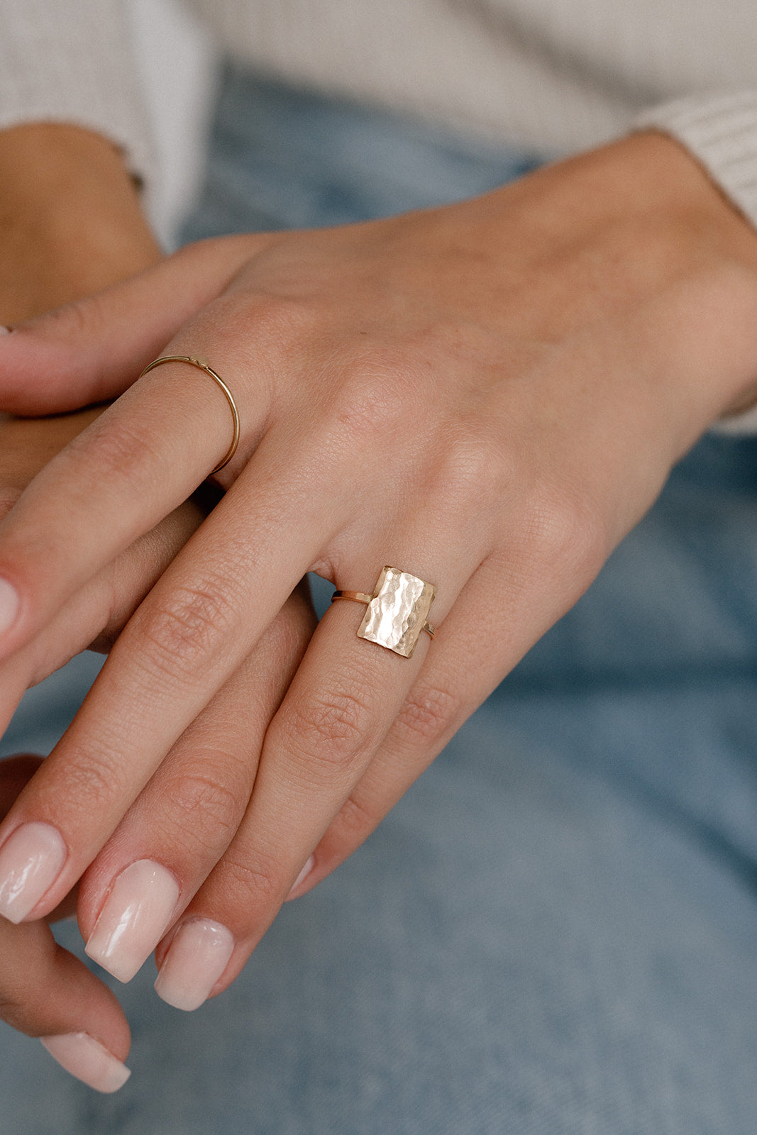 Hammered Rectangle Ring