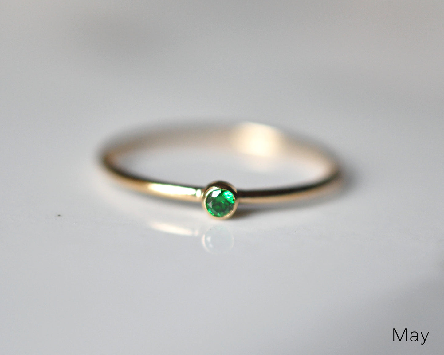 Two Birthstones Ring Stack - Quad Espresso Jewelry