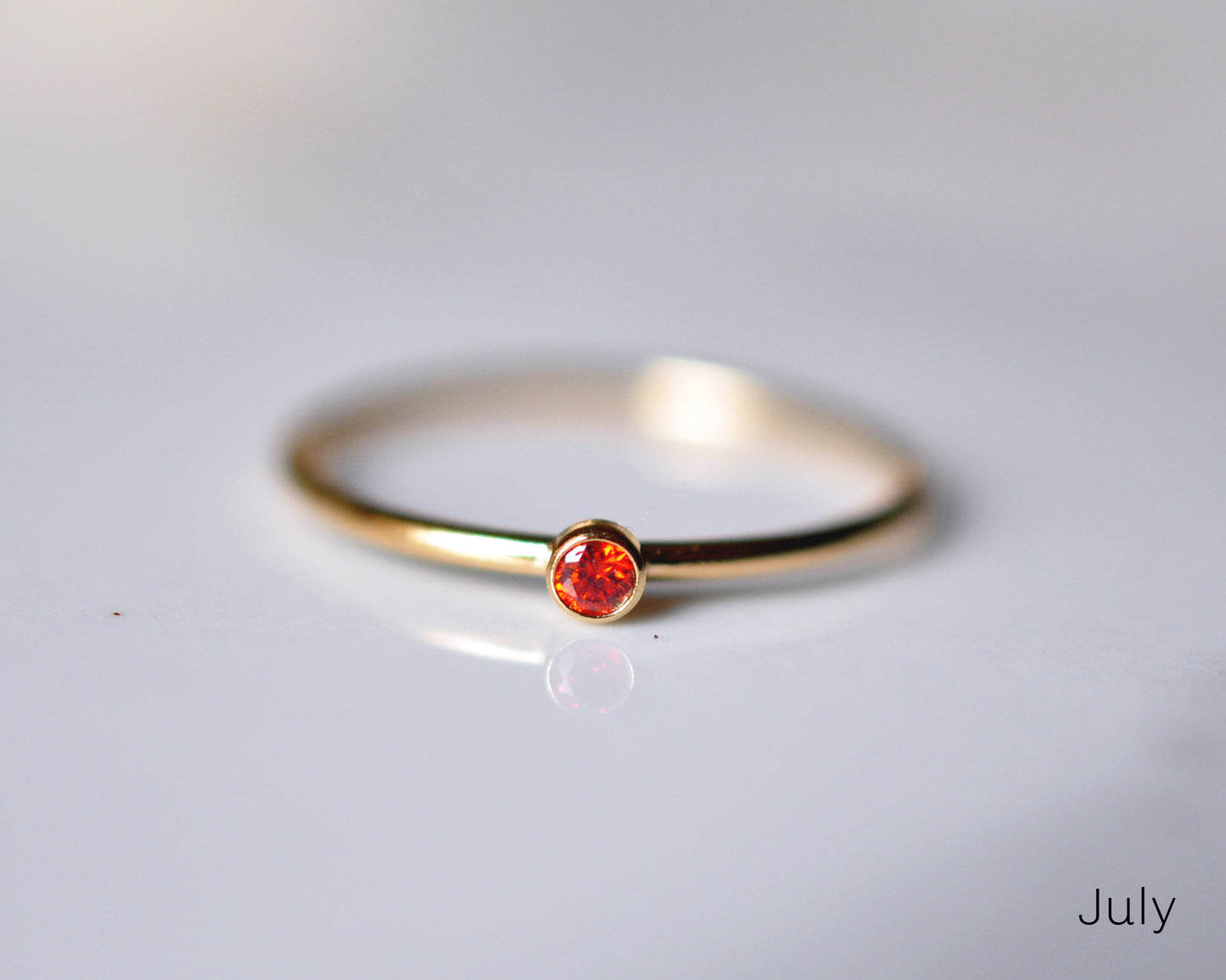 Two Birthstones Ring Stack - Quad Espresso Jewelry