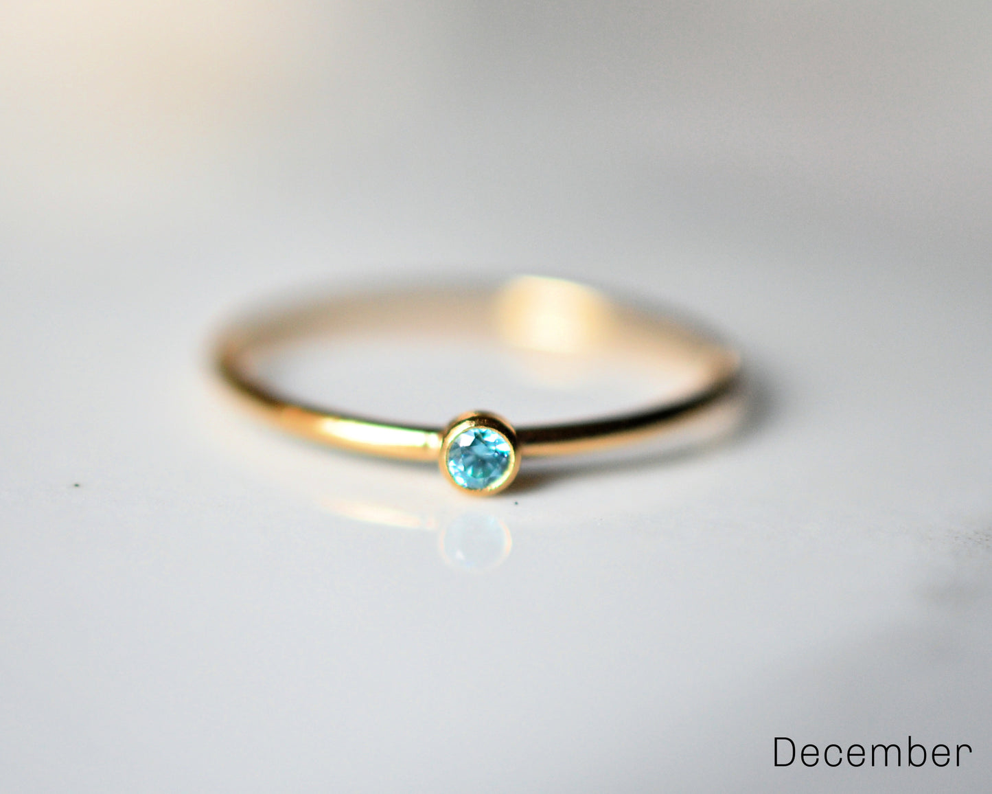 Two Birthstones Ring Stack - Quad Espresso Jewelry