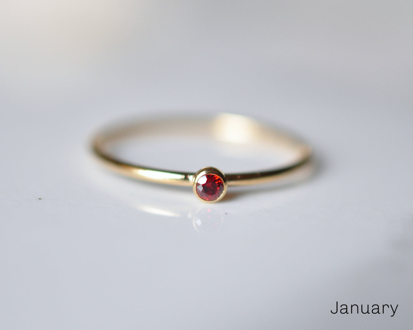 Two Birthstones Ring Stack - Quad Espresso Jewelry