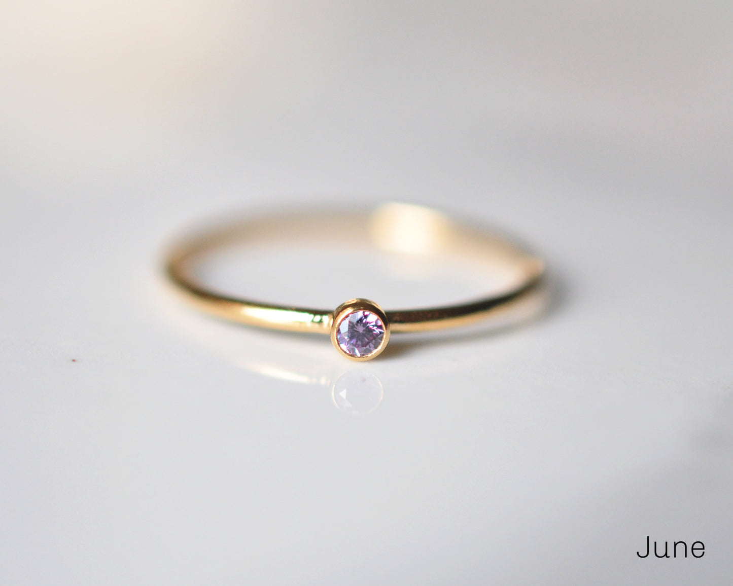 Two Birthstones Ring Stack - Quad Espresso Jewelry