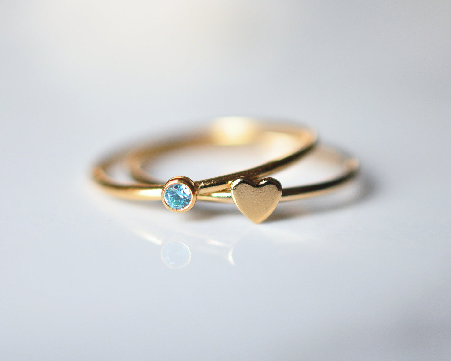 Heart & Birthstone Stack - Quad Espresso Jewelry