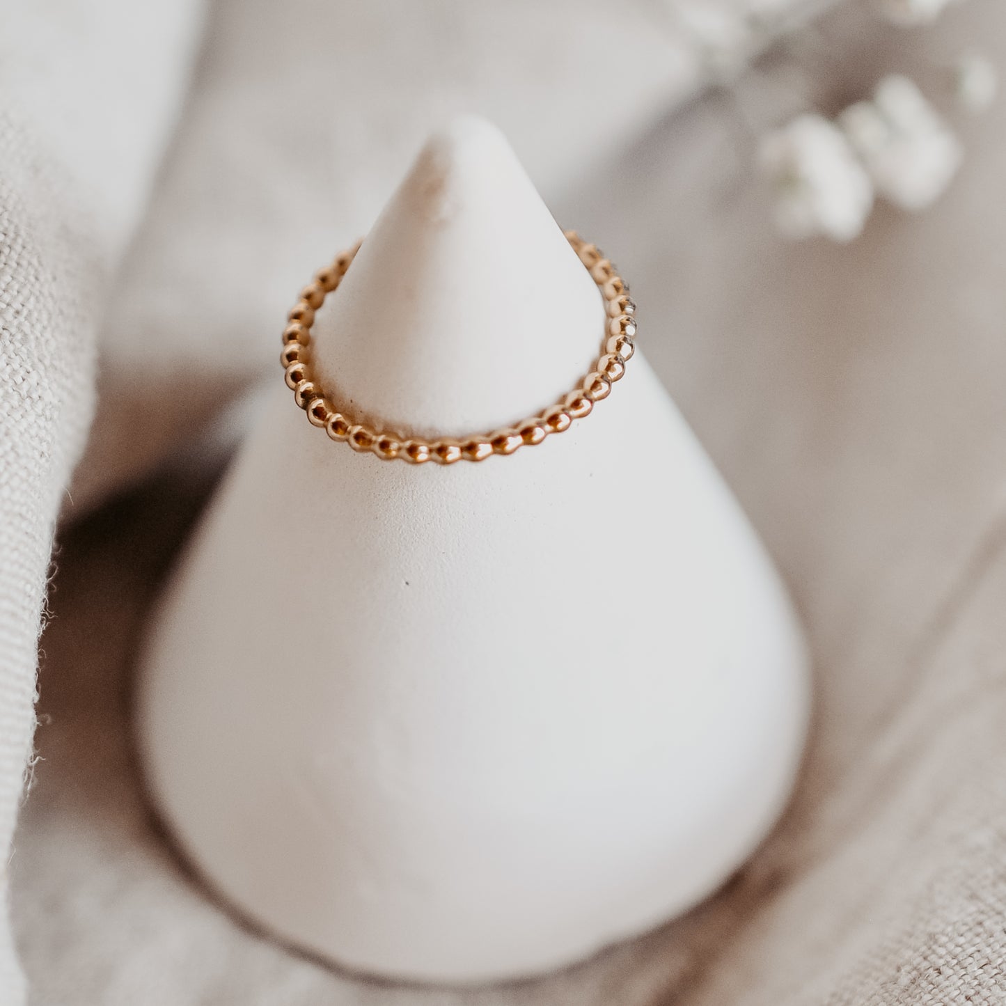 Beaded Stacking Ring - Quad Espresso Jewelry