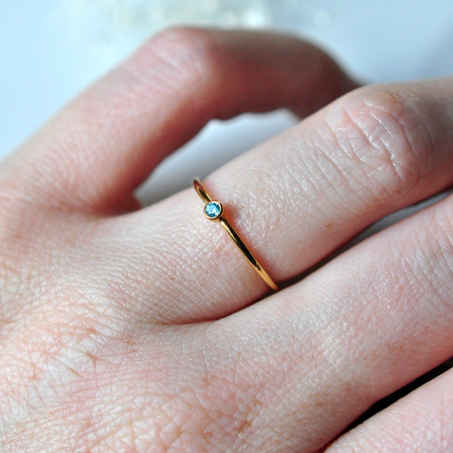 Two Birthstones Ring Stack - Quad Espresso Jewelry