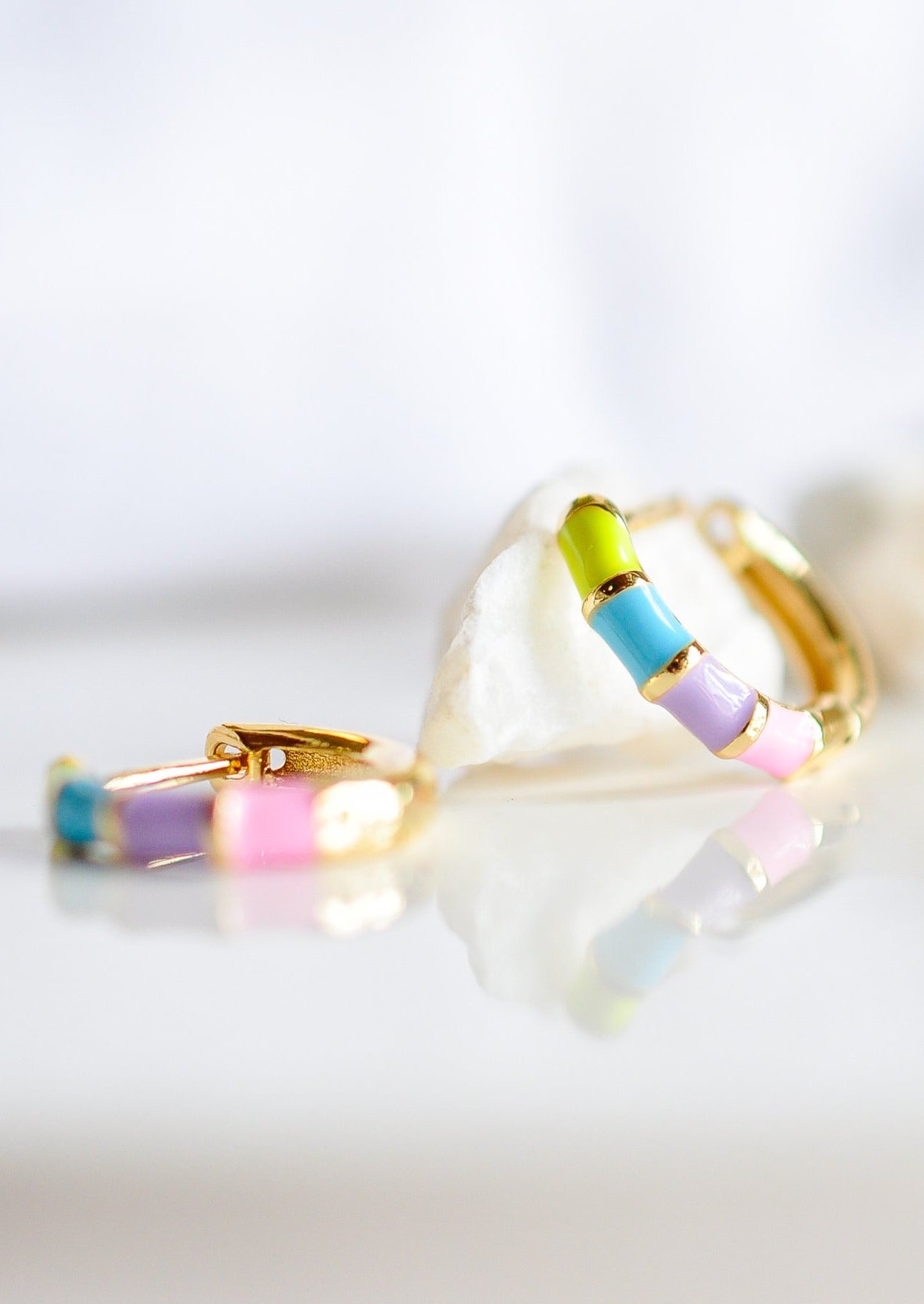 Pastel Rainbow Enamel Hoops