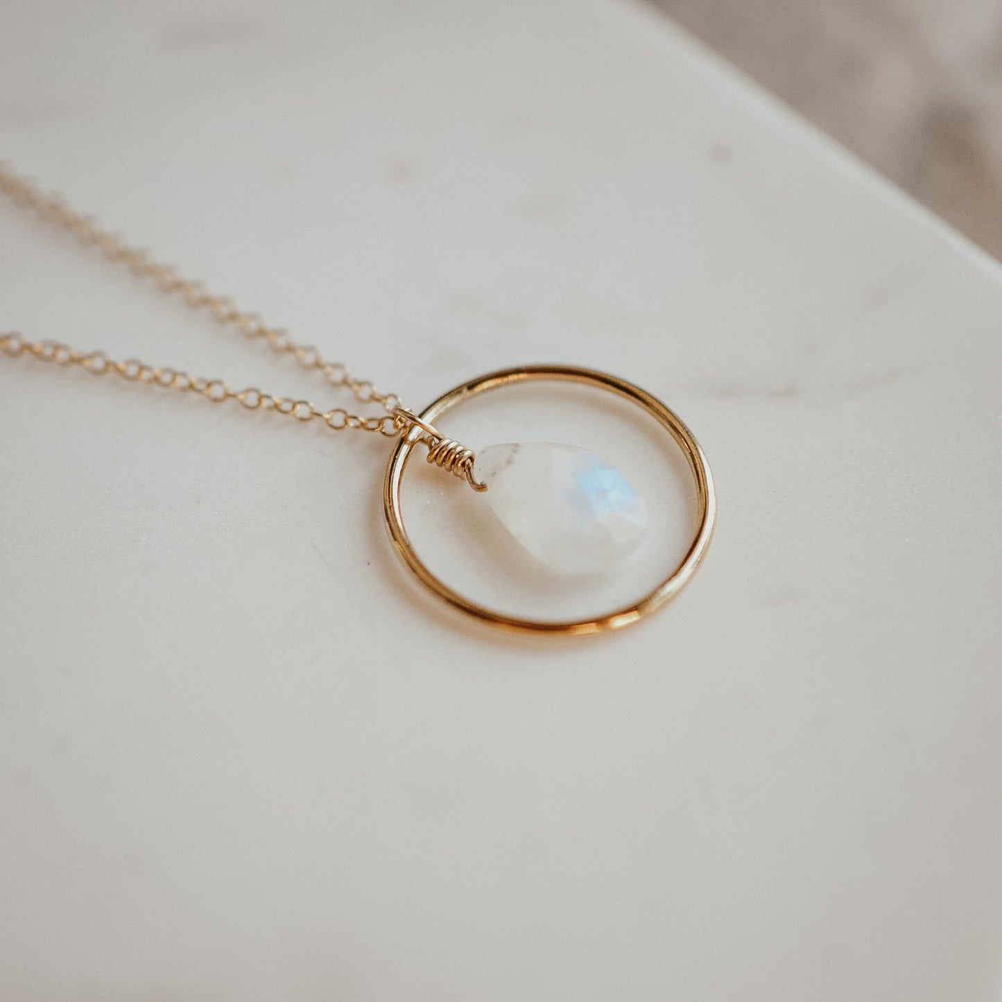 Moonstone Sphere Necklace - Quad Espresso Jewelry