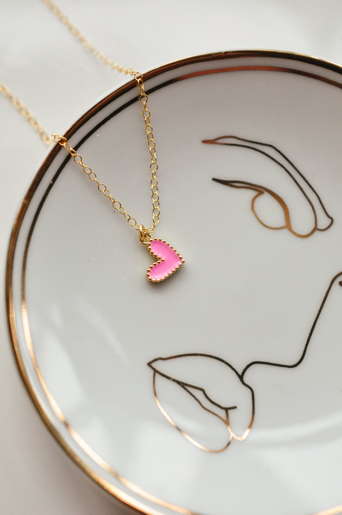 Cutie Colored Heart Charm Necklace