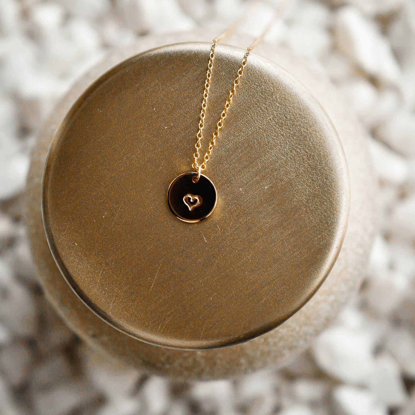 Tiny Heart Stamped Necklace