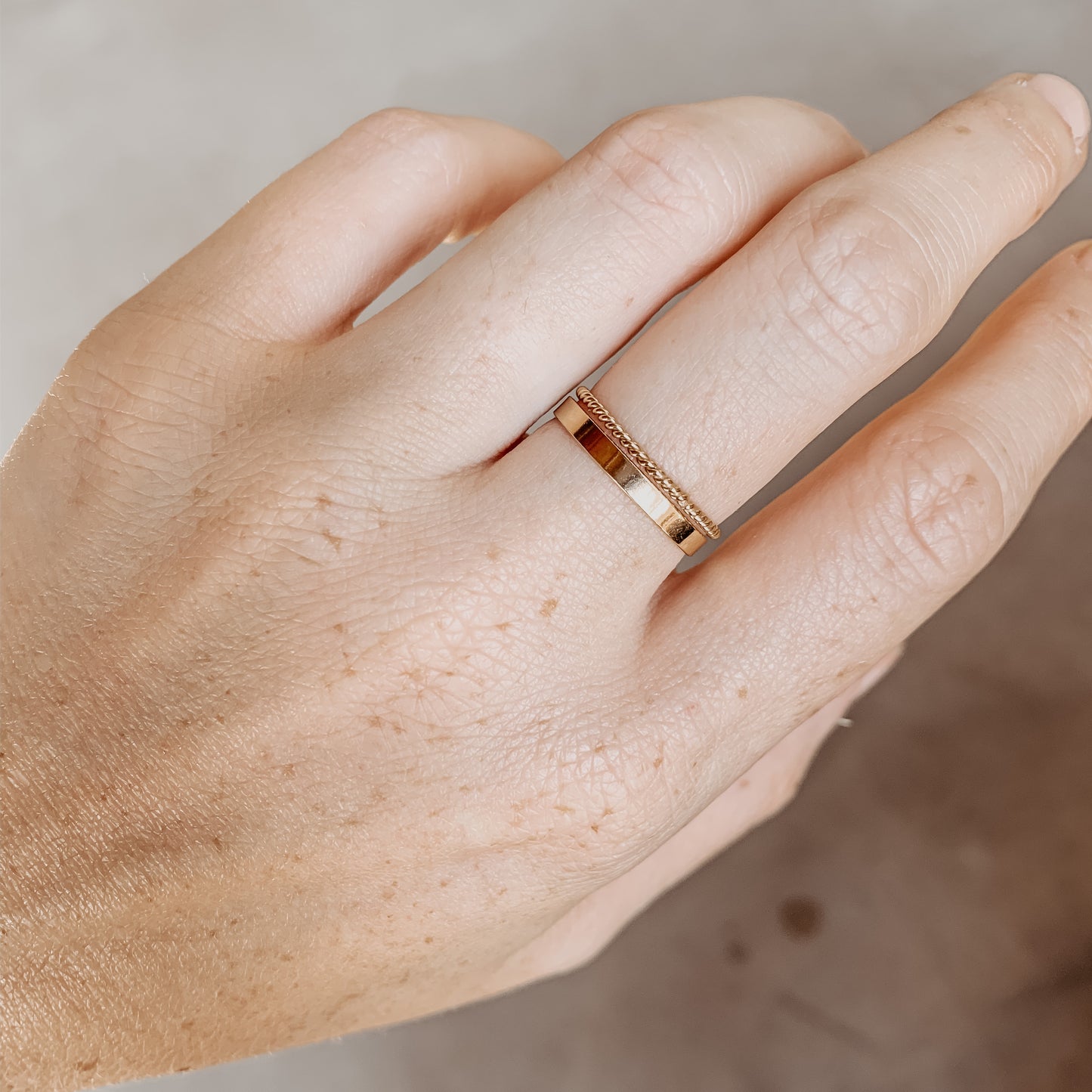 Flat & Twisted Ring Stack - Quad Espresso Jewelry