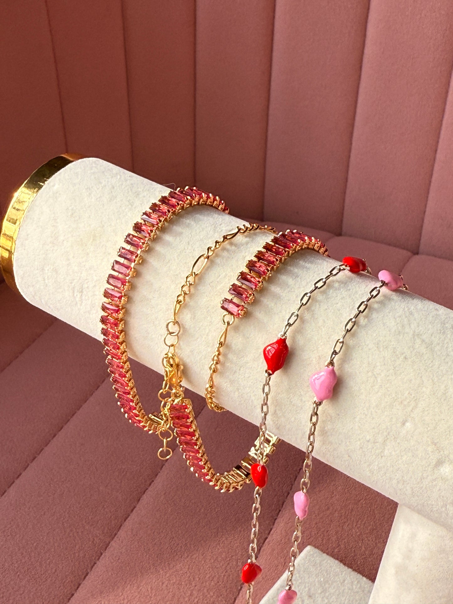 Pink Flora CZ Bracelet