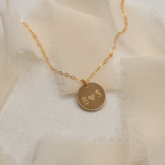Circle Love & Initial Disc Necklace - Quad Espresso Jewelry