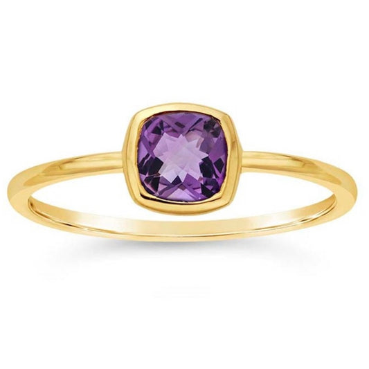 14k Solid Gold Amethyst Ring