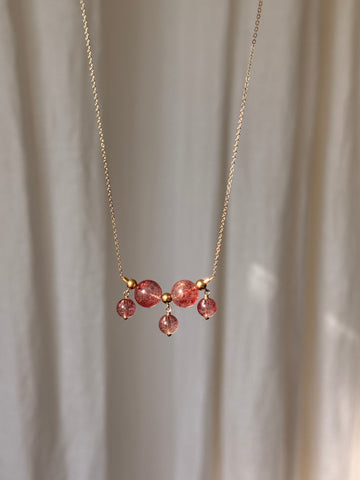 Strawberry Quartz Chain Necklace