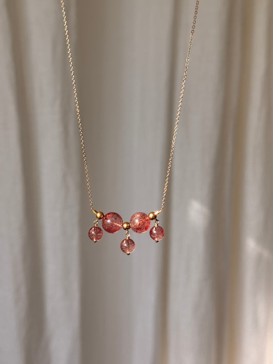 Strawberry Quartz Chain Necklace