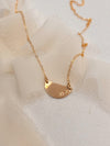Stamped Half Moon Necklace