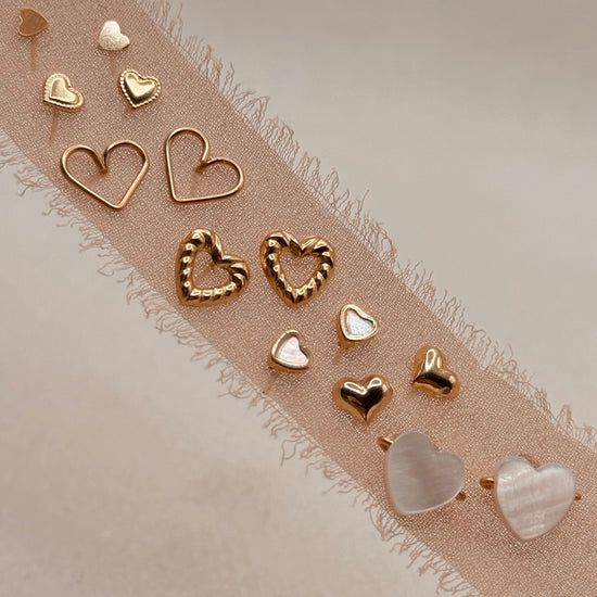 Pearl Heart Studs - Quad Espresso Jewelry