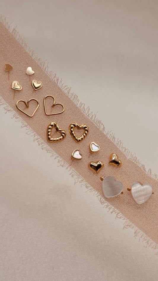 Pearl Heart Studs - Quad Espresso Jewelry