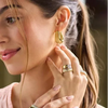 14k Solid Gold Puffed Hoop Earrings