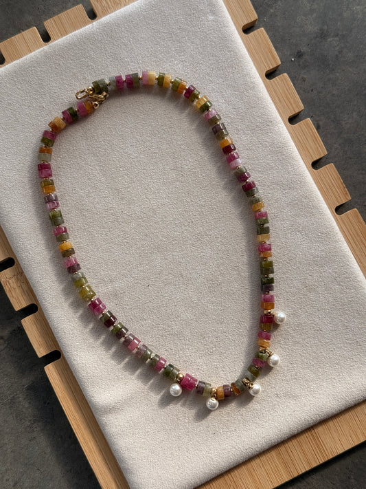 Tourmaline w/ Pearls 16”