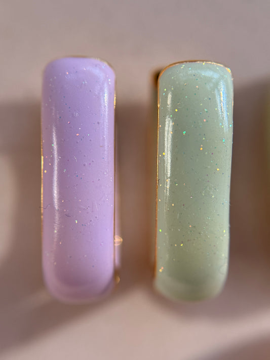 Sparkly Rectangle Enamel Hoops