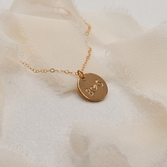 Circle Love & Initial Disc Necklace - Quad Espresso Jewelry