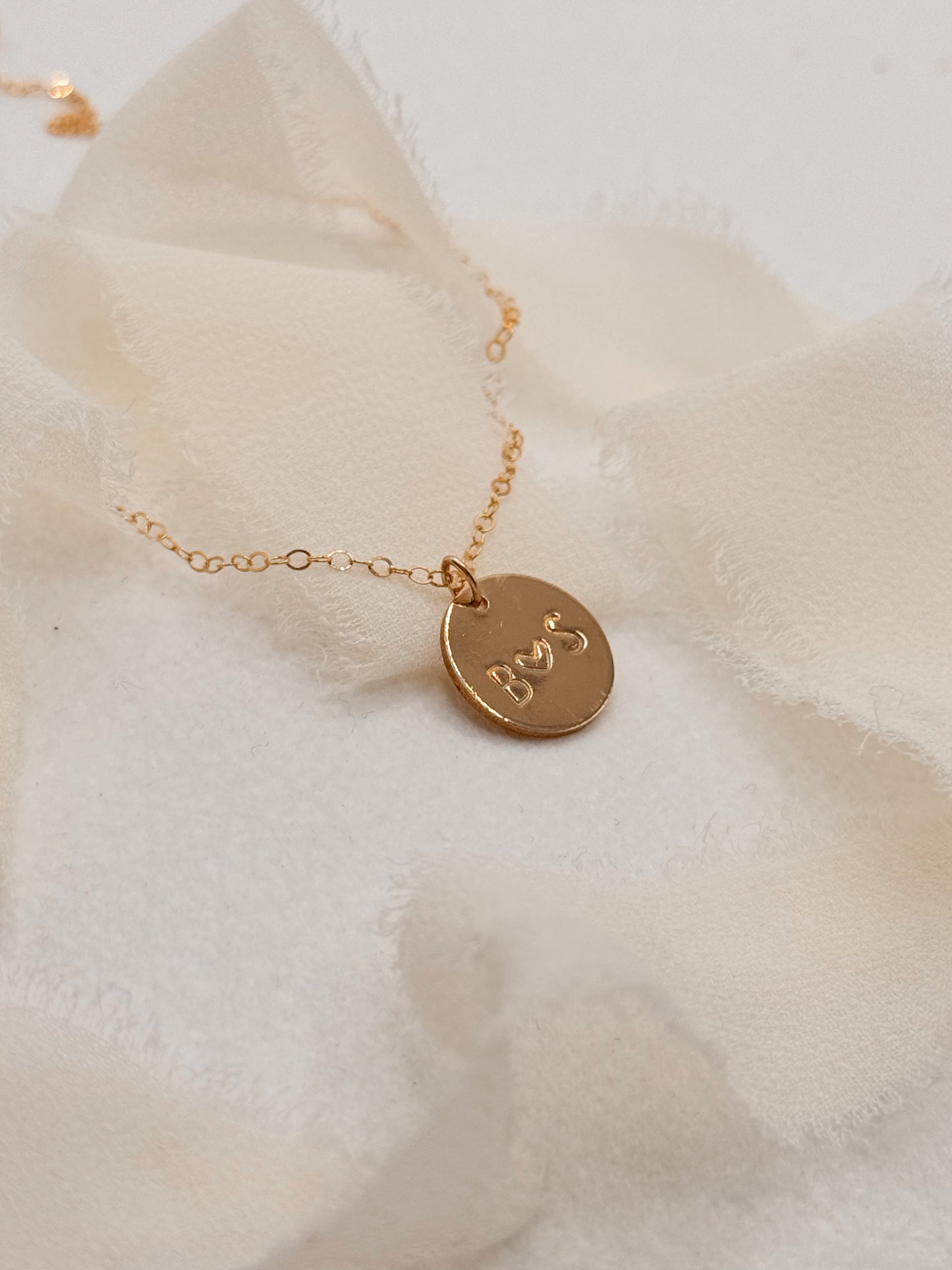 Circle Love & Initial Disc Necklace - Quad Espresso Jewelry