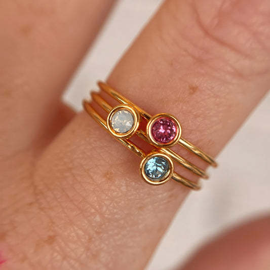 Three Birthstone Ring Stack