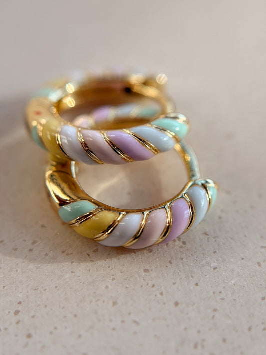 Enamel Swirl Hoops