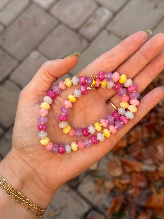 Happy Colors Beaded Necklace - Quad Espresso Jewelry
