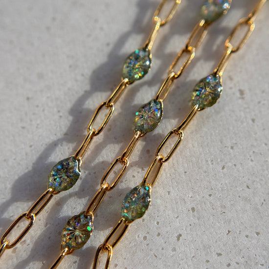 Opalite Enamel Chain - Quad Espresso Jewelry