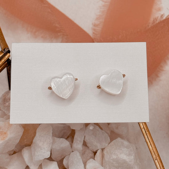 Pearl Heart Studs - Quad Espresso Jewelry