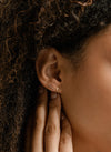 14k Solid Gold Mini Diamond Bar Studs - Quad Espresso Jewelry