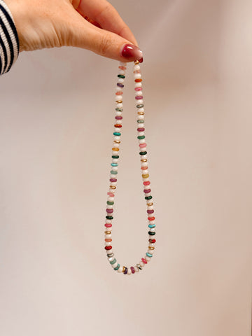 White & Colorful Beaded Necklace