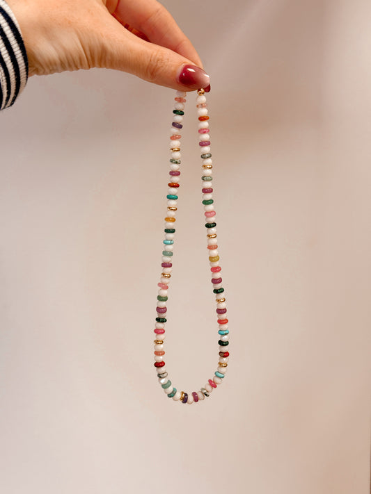 White & Colorful Beaded Necklace