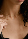 14k Solid Gold Lilac Enamel Bead Chain