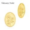 Birth Flower Disc Necklace