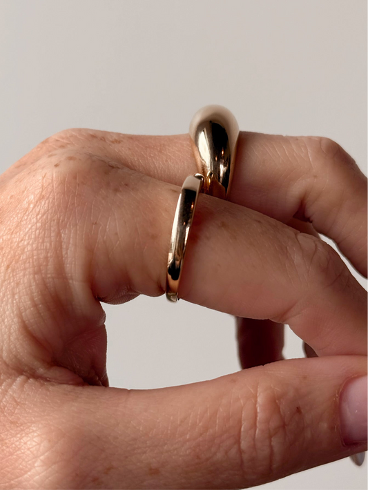 14k Solid Gold Dome Ring