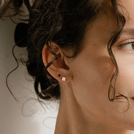 Simple Square Studs - Quad Espresso Jewelry