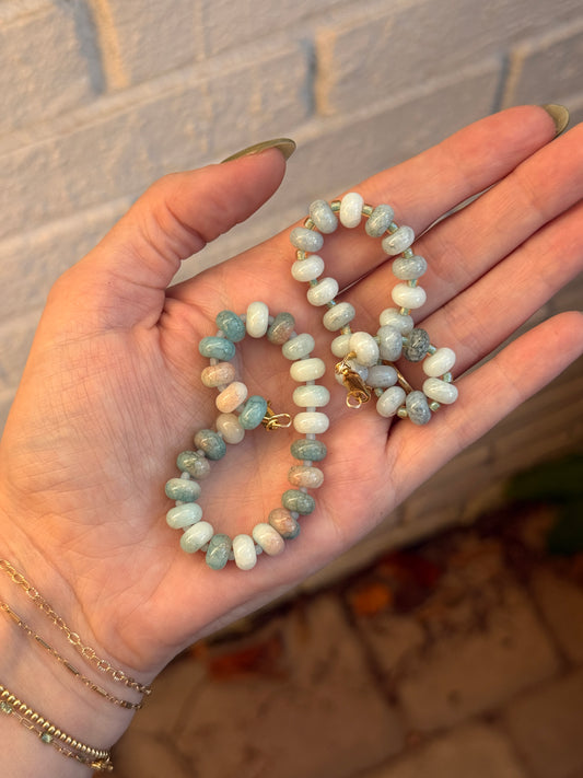 Beaded Collection ~ Blue Bracelet w/ Green Beads