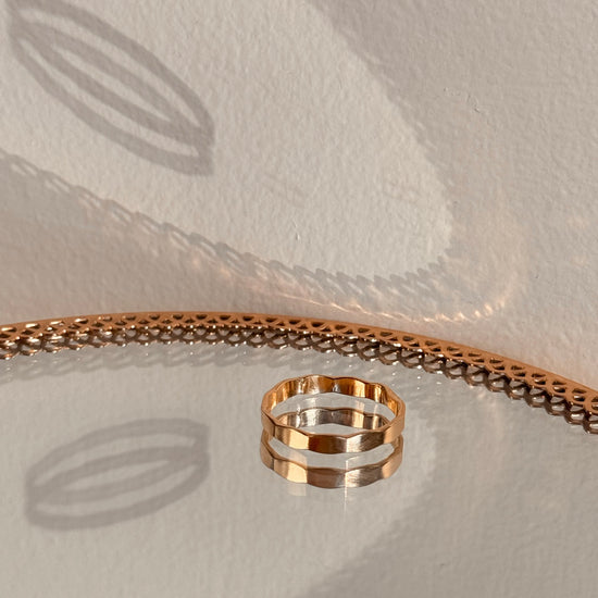 Flat Hammered Band - Quad Espresso Jewelry